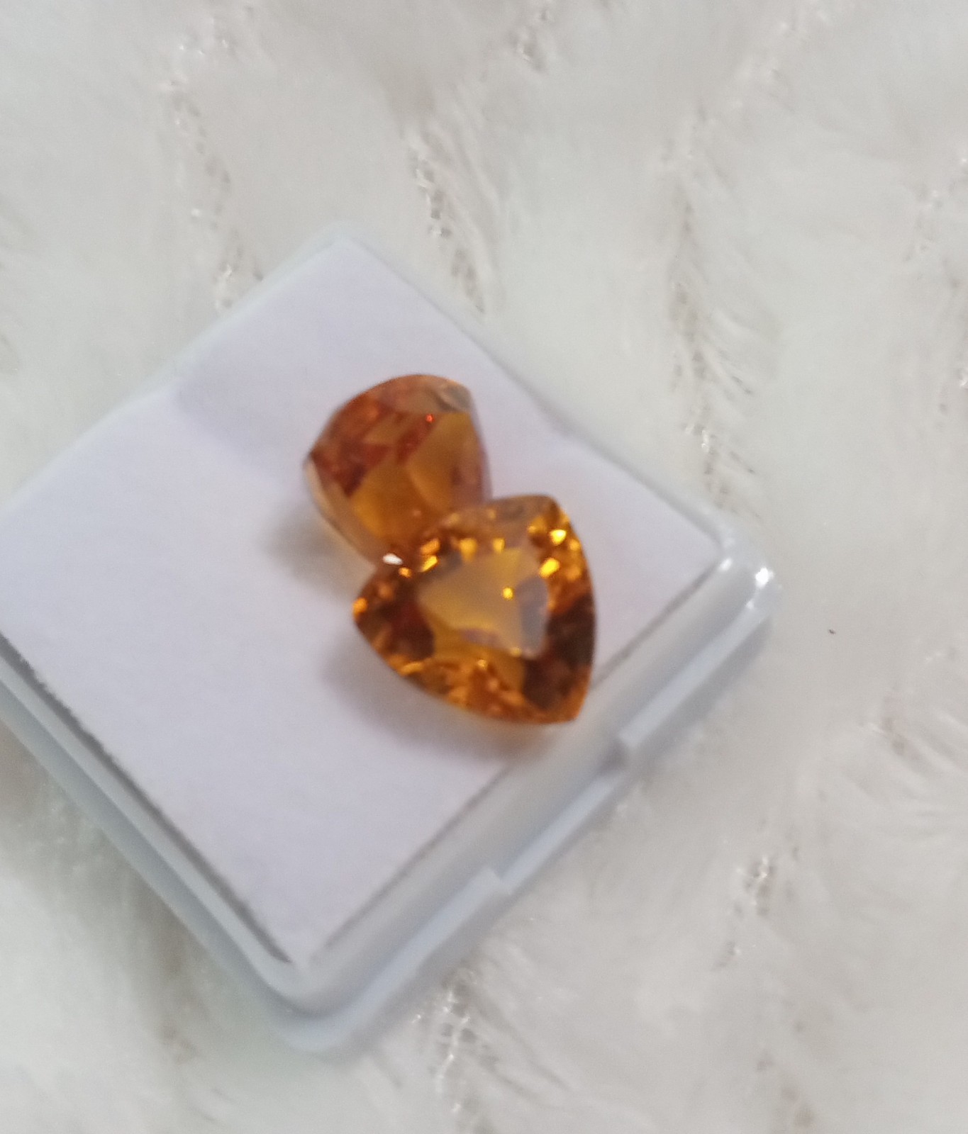 9x9x9x7mm Lab Created Diffused Orange Padparadscha Thick Trillion Cut About 14CT