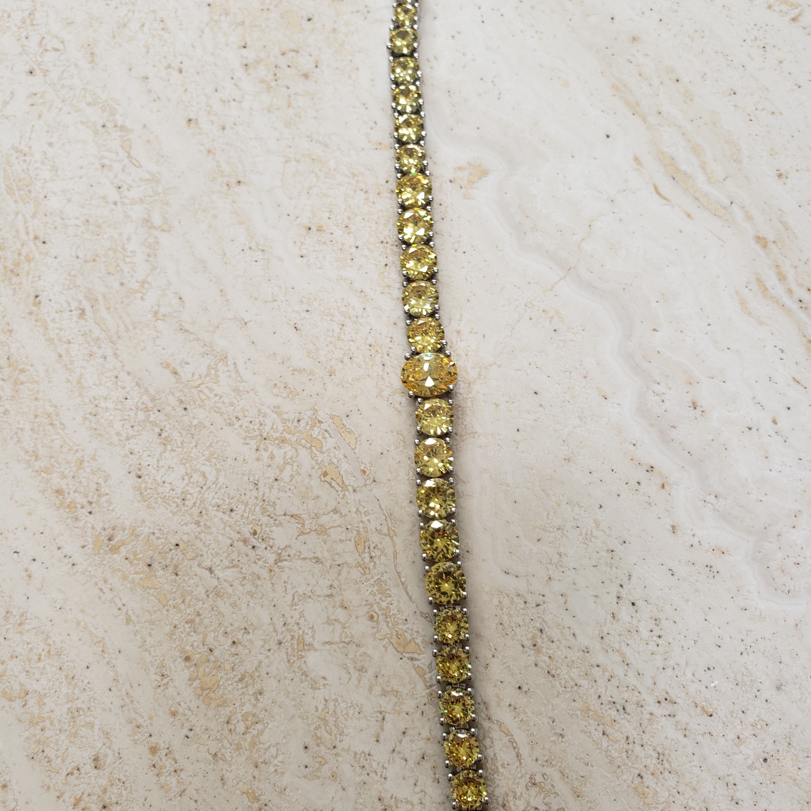 Yellow Austrian Crystal Tennis Anklet/Bracelet 21cm / 8.25 inches.