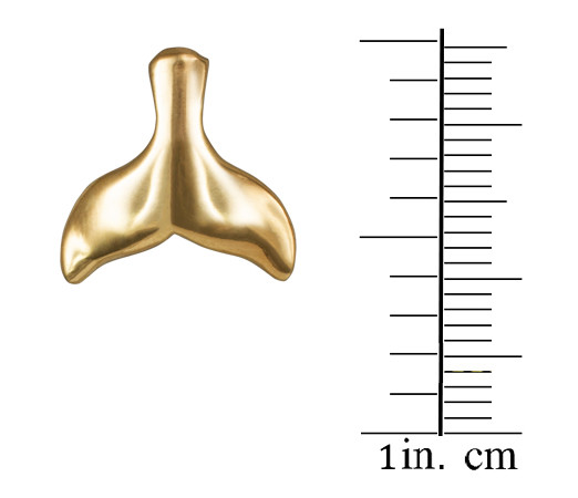 10K Polished Yellow Gold Whale Tail Charm Necklace