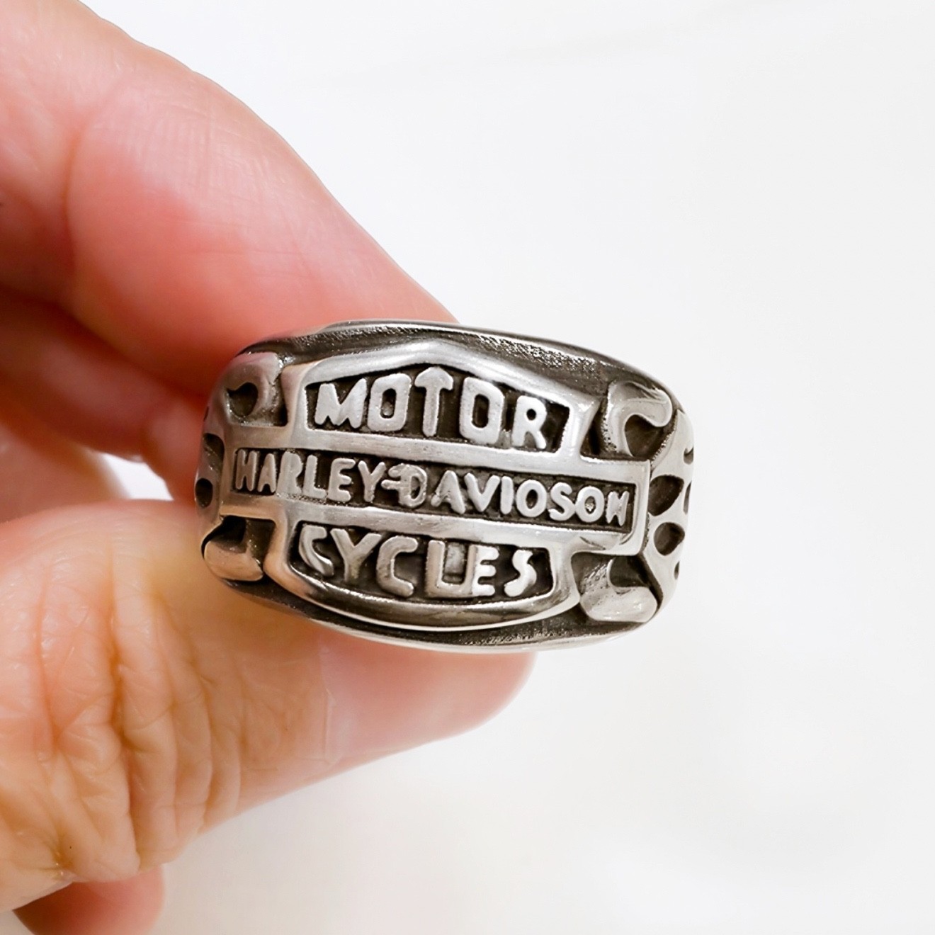 Harley Style Biker Ring Stainless Steel Motorcycle Rider Punk Statement Jewelry