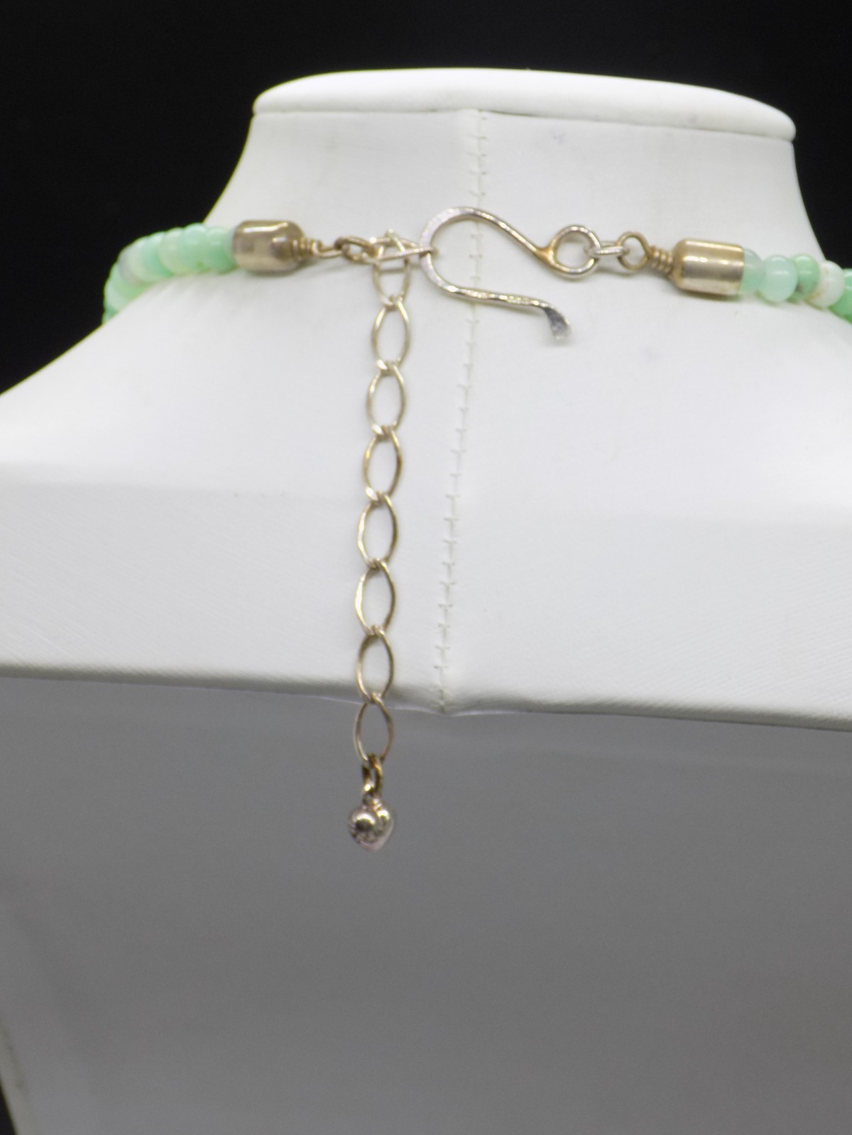 DTR Mine Finds By Jay King Mint Green Chrysoprase 925 Sterling graduated Necklac