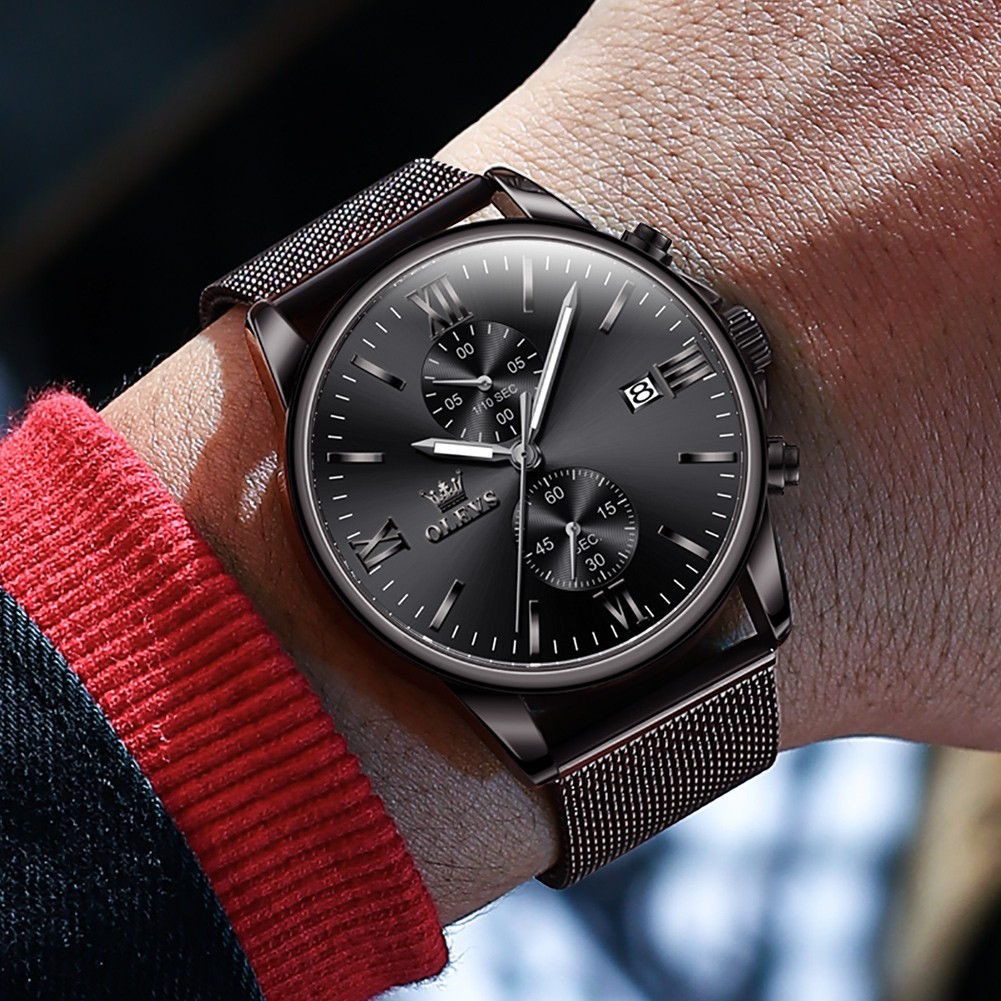 OLEVS 2886 Luminous Multifunctional Male Popular Steel Classic Quartz Watch