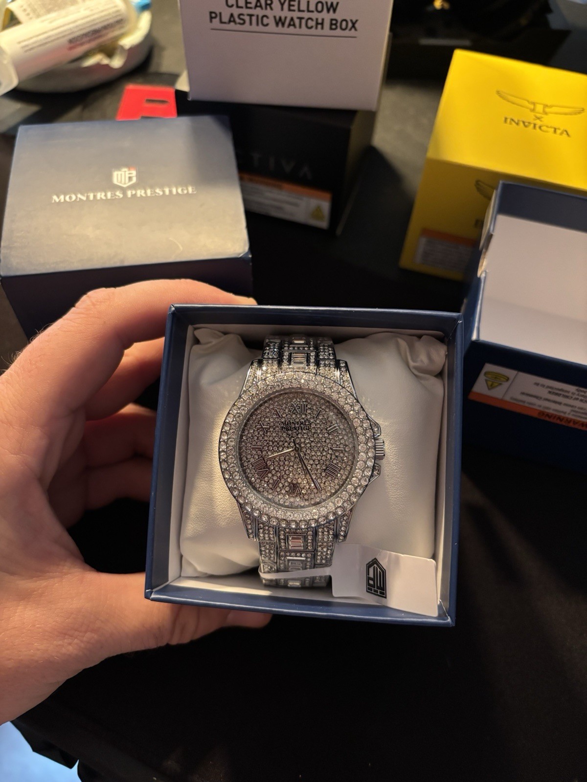 Montres Prestige after dark X Invicta fully iced out 44mm
