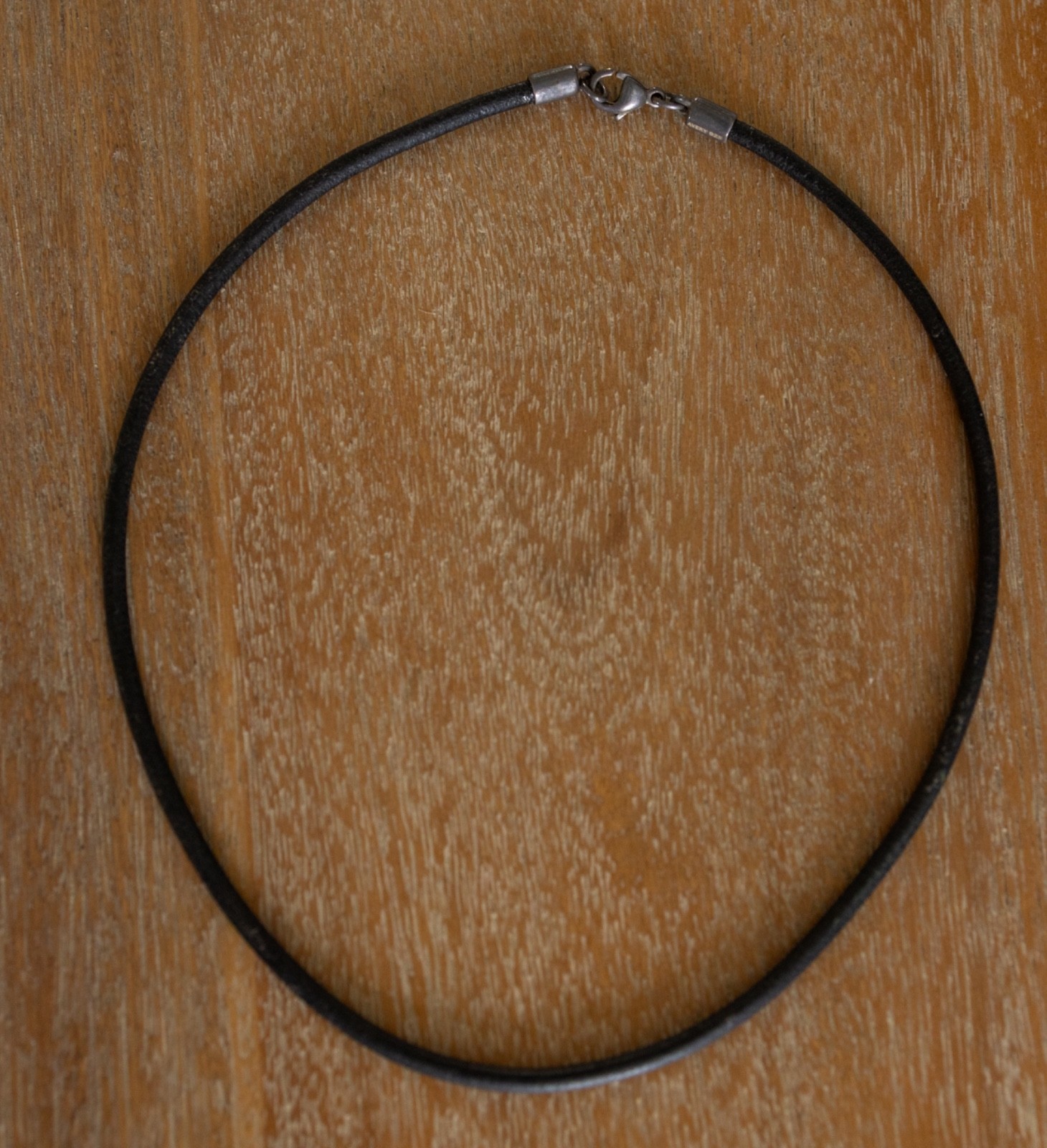 James Avery 15-inch Black Leather Cord Choker Necklace 925 Sterling Silver Clasp