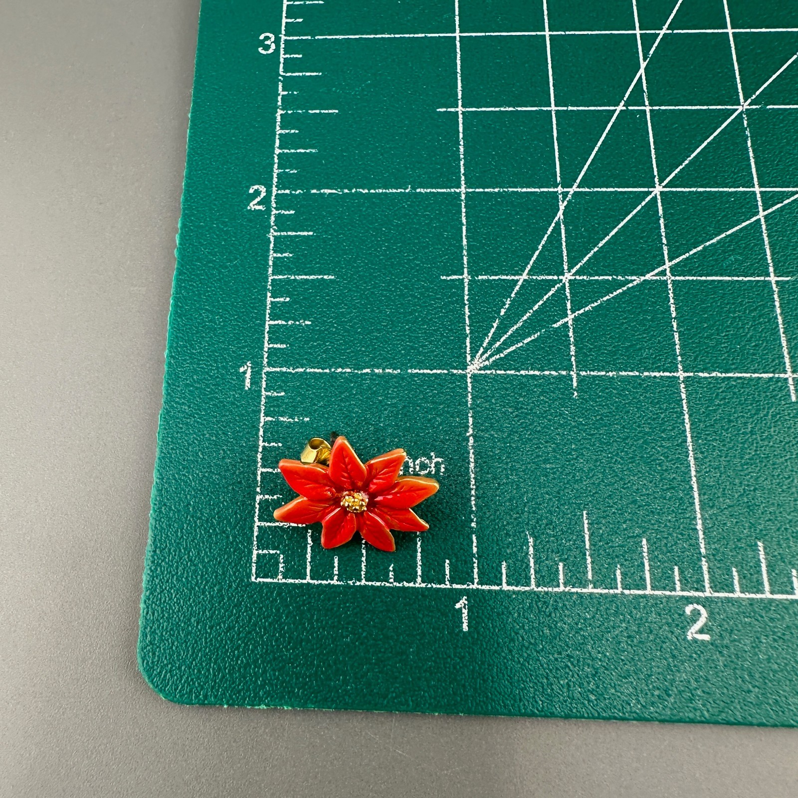 Vintage Enamel Stud Earrings Lot Signed Poinsettias Shamrocks USA Hearts Holiday