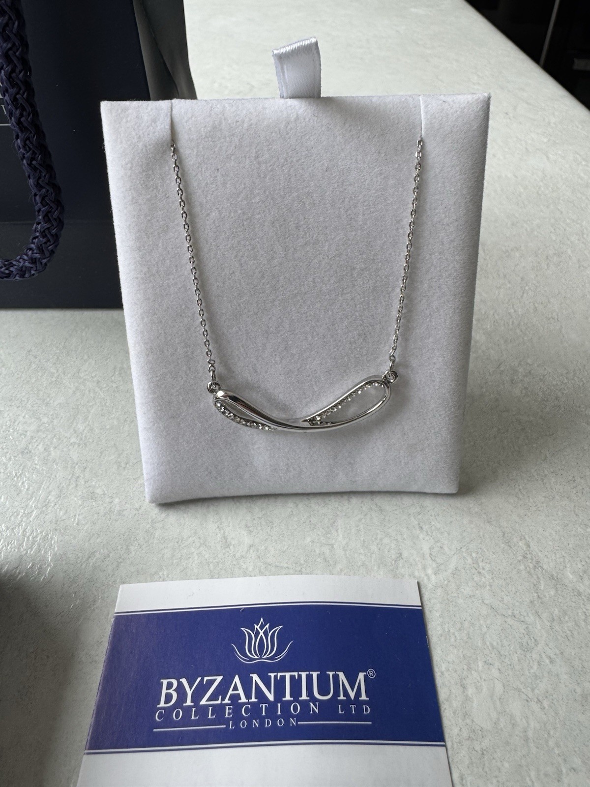 Byzantium Collection – Designer Crystal Encrusted Hollow Eternity Necklace
