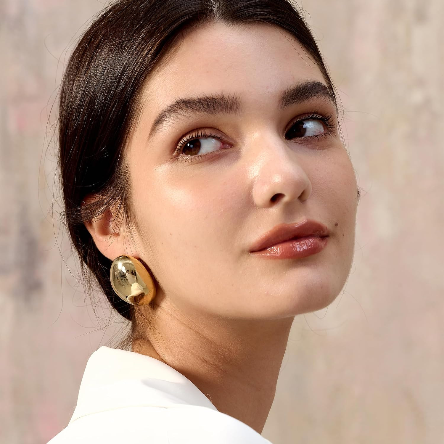2/3 Pairs Chunky Gold Earrings for Women Trendy, 14K Gold Plated Statement Earri