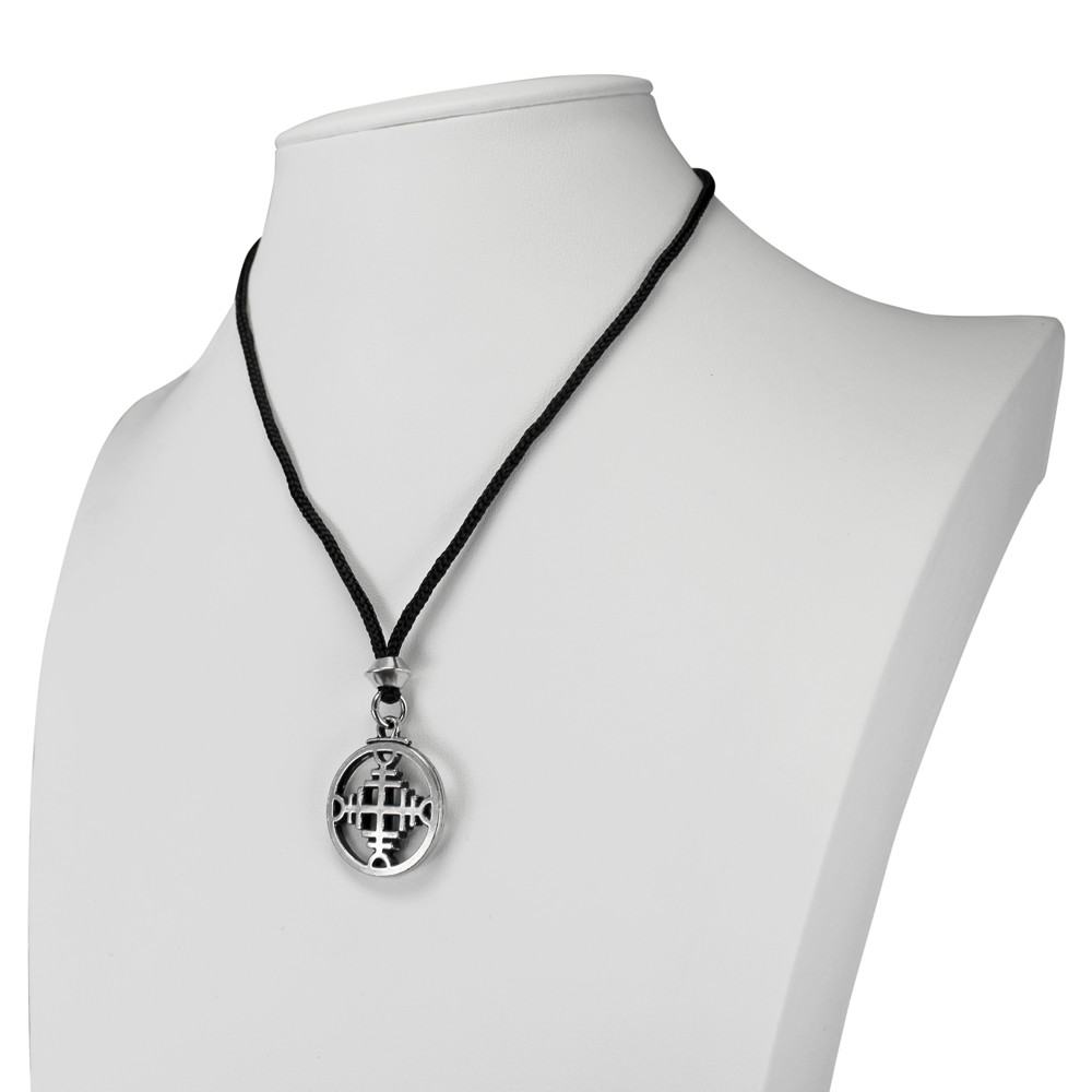 Pewter Rune to Repel Evil Talisman Protection Amulet Icelandic Necklace Pendant