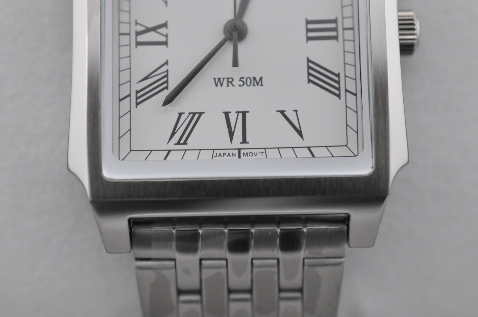 Casio MTP-B190D-7B Mens TANK Quartz Watch Silver Dial Stainless Steel