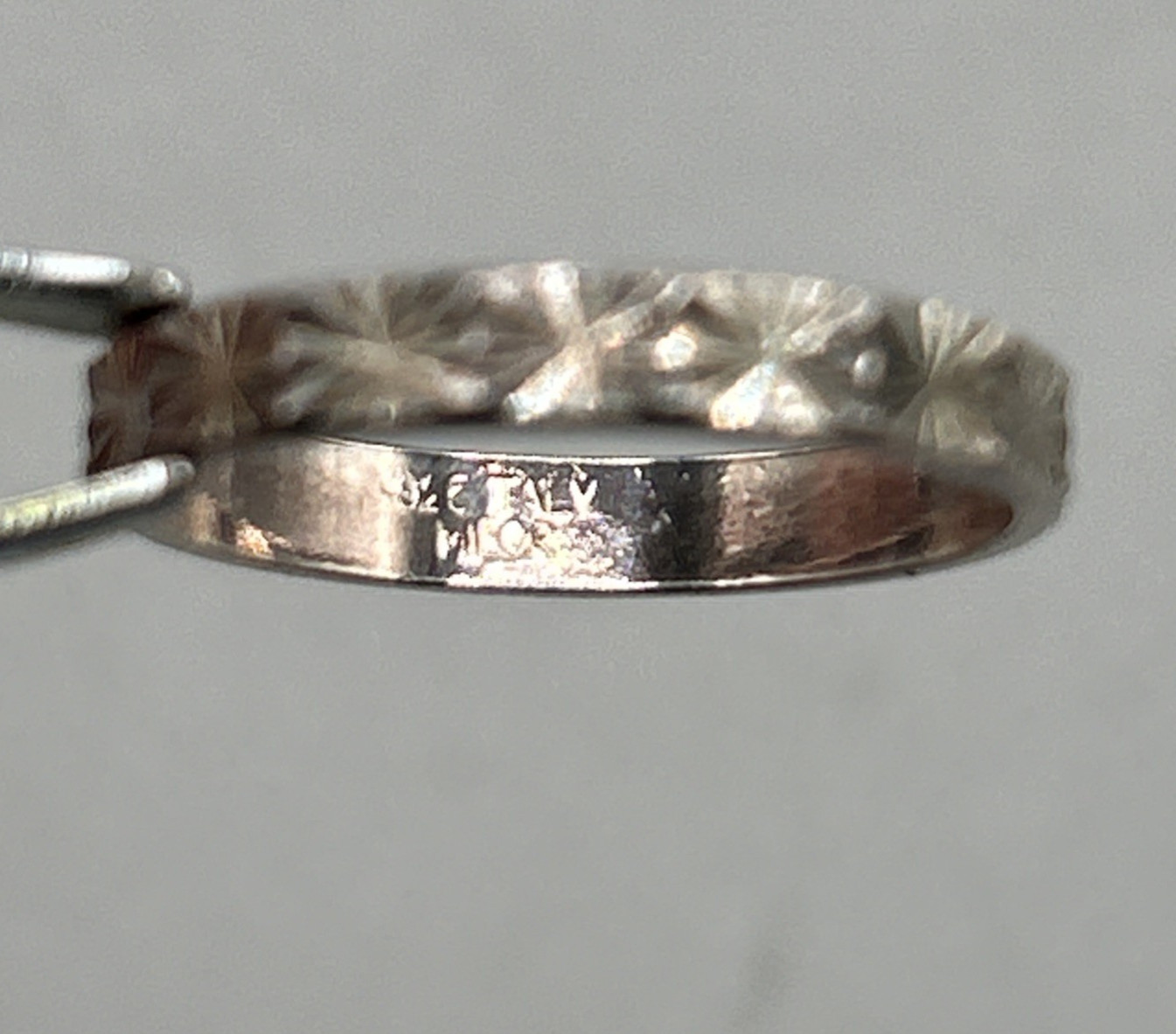 Milor Italy Sterling Silver Ring with Starburst pattern, no stone Sz 6.25