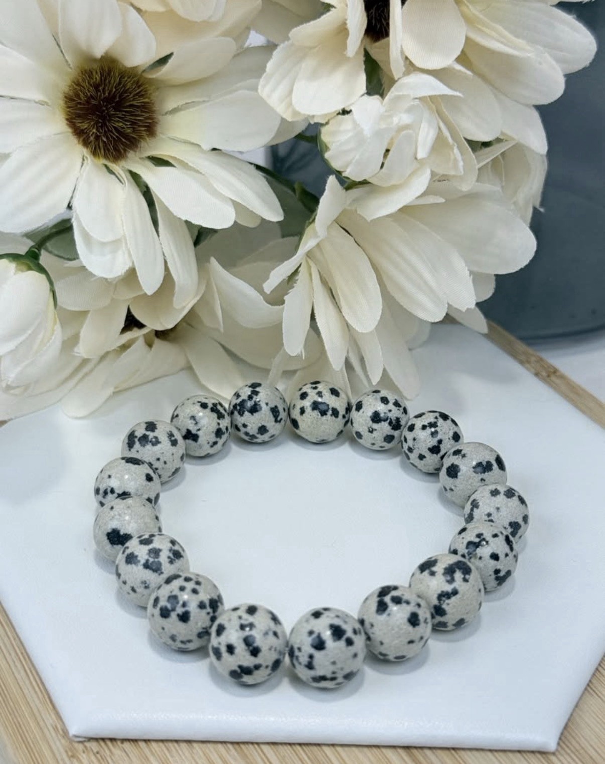 Dalmation Bead Bracelet 12.3MM