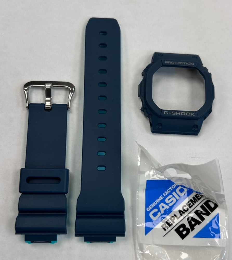 Casio G-SHOCK DW-5600CC-2 Resin Rubber Band AND BEZEL BLUE STRAP DW-5600