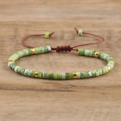 Green Nephrite Jade 4mm Bead Healing Protection Lucky Crystal Women Men Bracelet