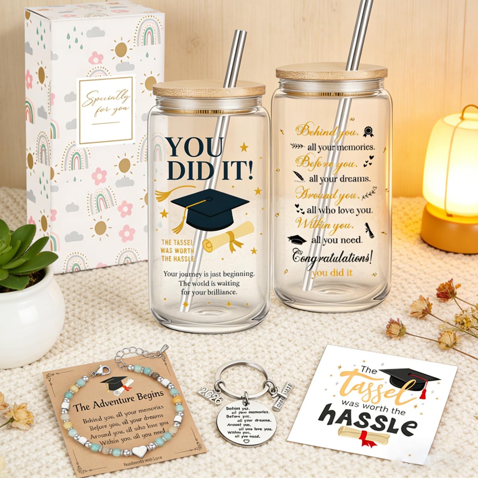 You Did It Graduation Gift Set for Women 2026 Tumbler Straw College Gift Box