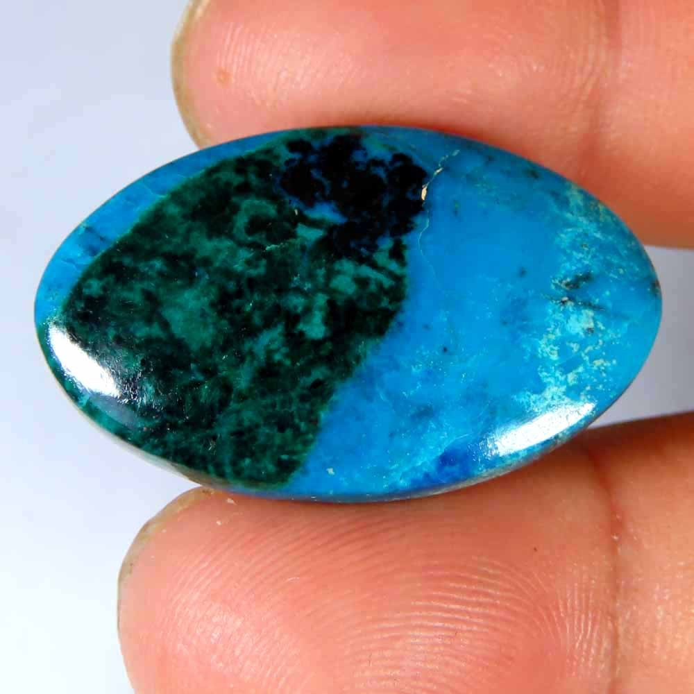 24.90Cts.100%Natural Chrysocolla Shattuckite Oval Cab 17x29x4mm Losse Gemstone