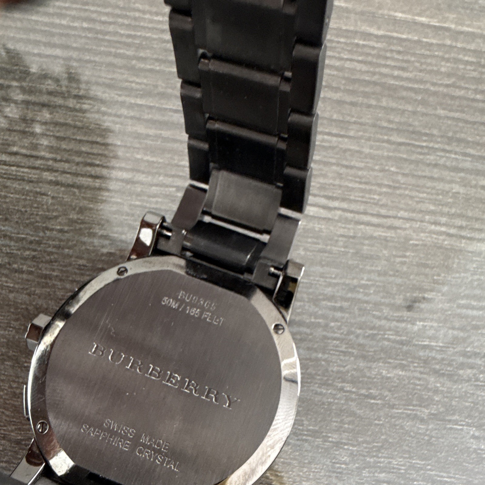 Burberry BU9130 Chronograph Quartz 40mm Blue Dial Black SS Bracelet Date