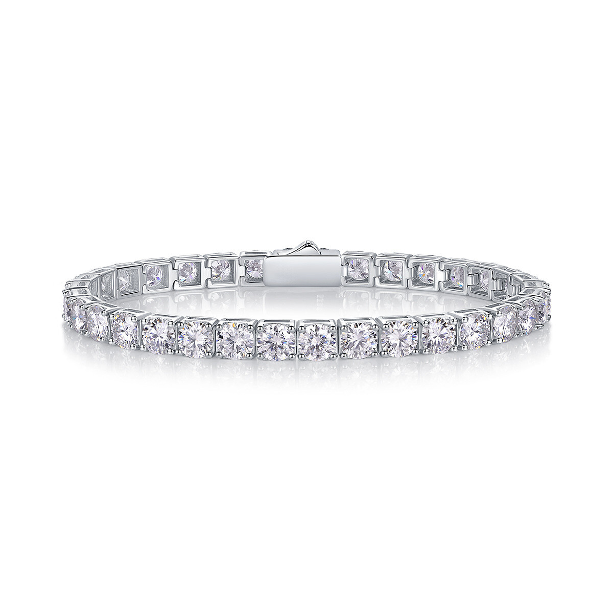 5MM Round Cut VVS1/D GRA Moissanite Tennis Bracelet Women 925 Sterling Silver