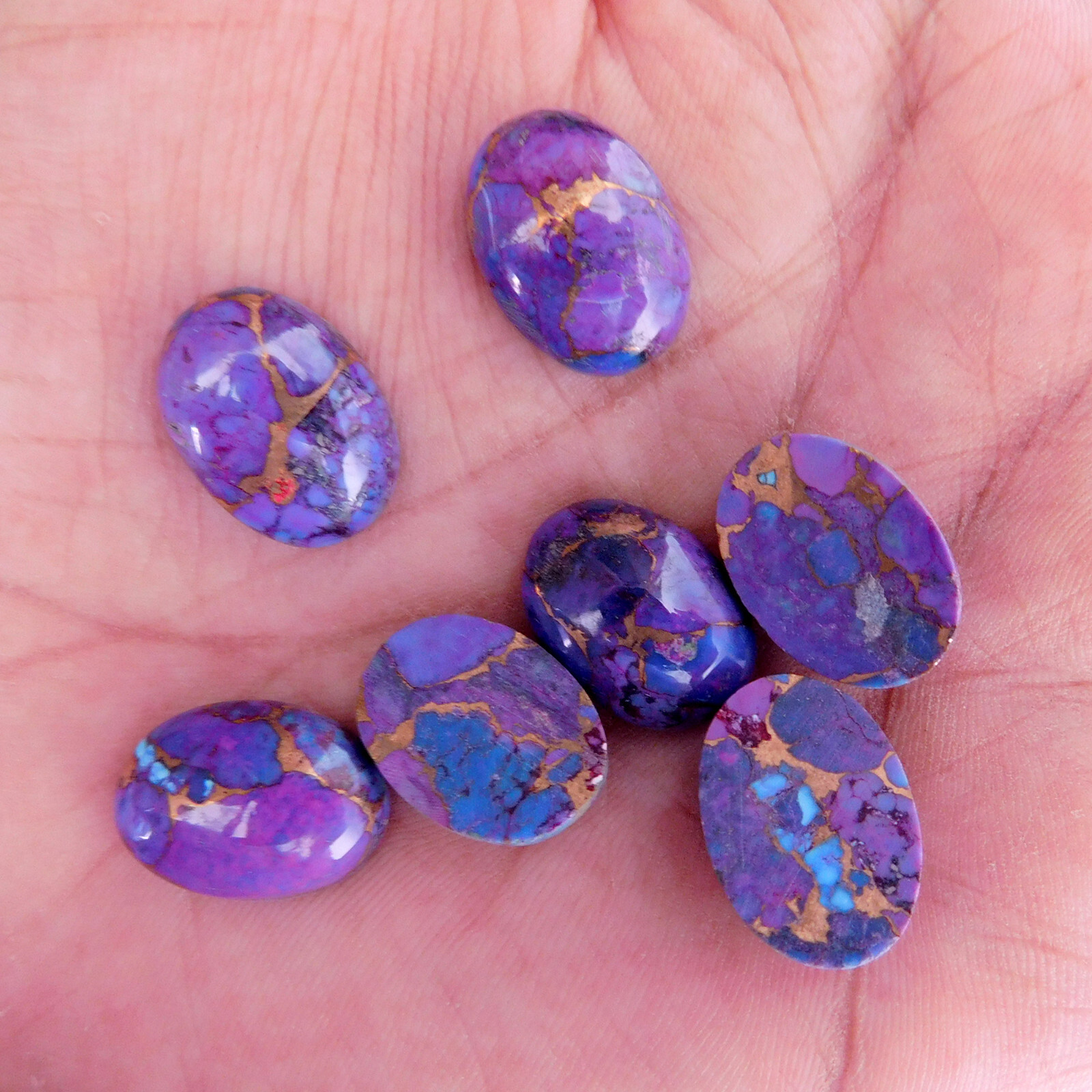 Natural Purple Copper Turquoise Oval 6×8 to 18×25 mm Cabochon Loose Gemstone Lot