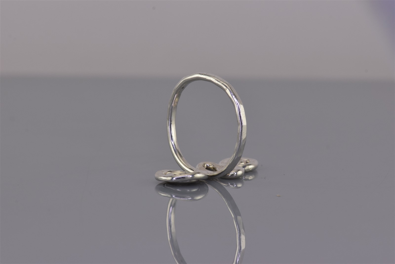 Sterling Silver 25mm Hammer Textured Swirly Spiral Wrap Band Ring 925 Sz: 6