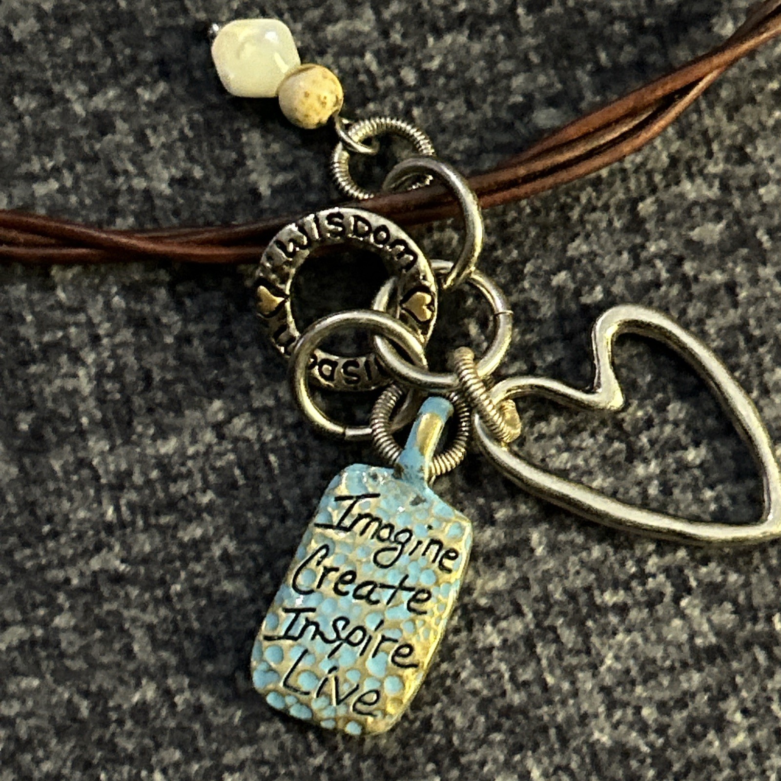 Brighton Art & Soul Imagine Long Create Inspire Live Pendant Necklace