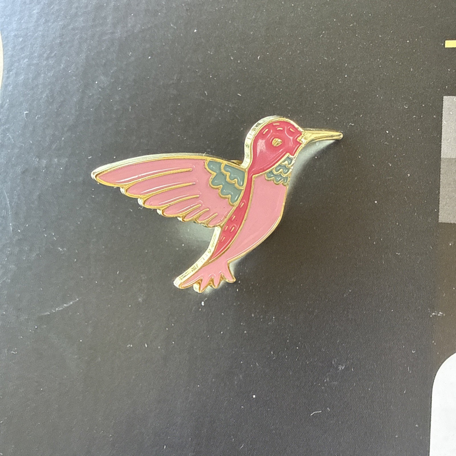 Pink Hummingbird Lapel Pin Hallmark New 1.25”