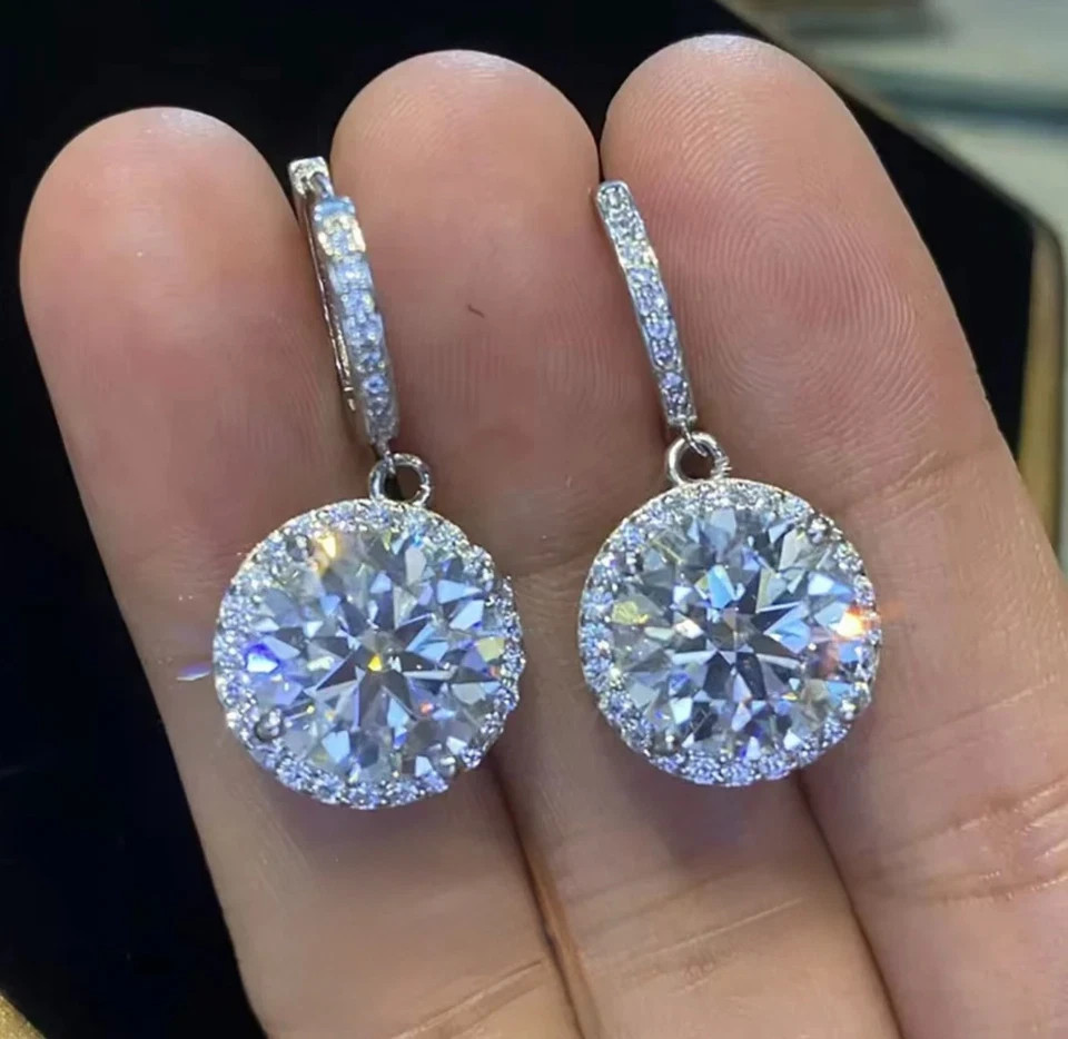 Rare Certified 10.00 Ct White Diamond Studs, Gift For Love-Tariffs FREE.