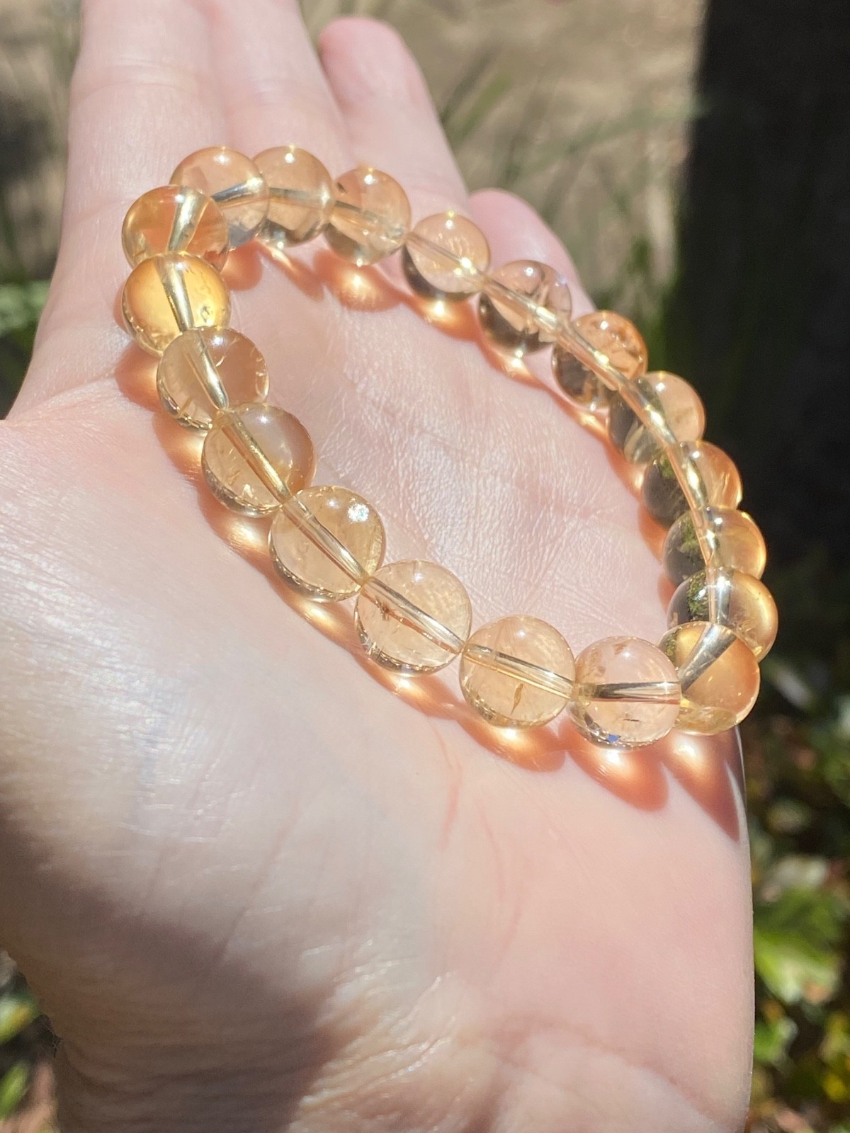 Natural Citrine Bracelet – 10.8mm Genuine Golden Citrine Crystal Bracelet