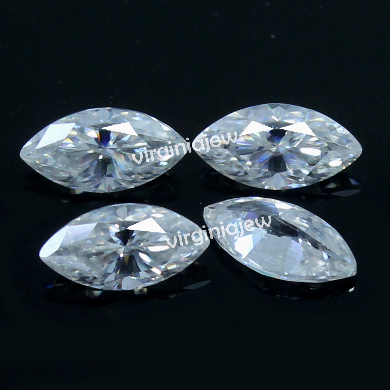 4 Pc Natural DE Color VVS1 Clarity Excellent Cut White 2.5×4 MM Marquise Diamond