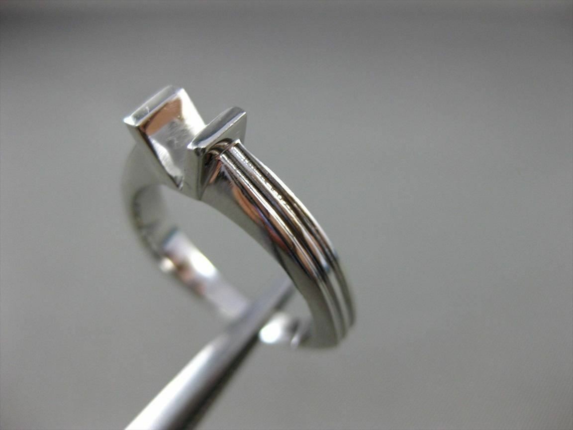 ESTATE PLATINUM 3D TENSION SOLITAIRE SEMI MOUNT ENGAGEMENT RING #24605 4mm WIDE