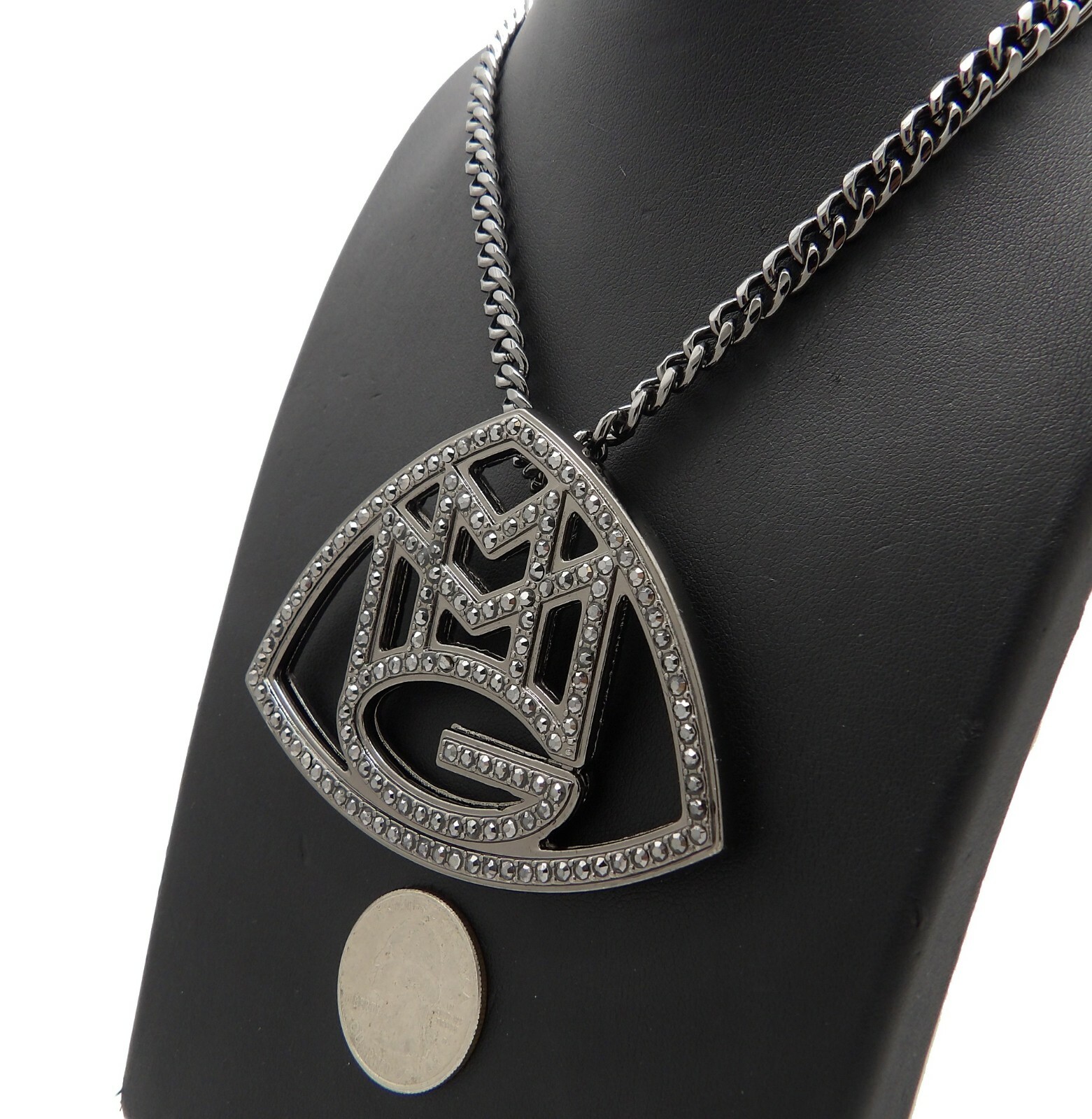 Hip Hop Fashion Iced “MMG” Pendant 6mm/30″ Cuban Chain RC3373