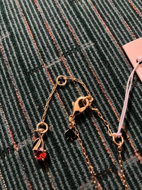 Kate Spade Sundae Ice Cream Cone Mini Pendant Chain Accent Noel Cherry Necklace