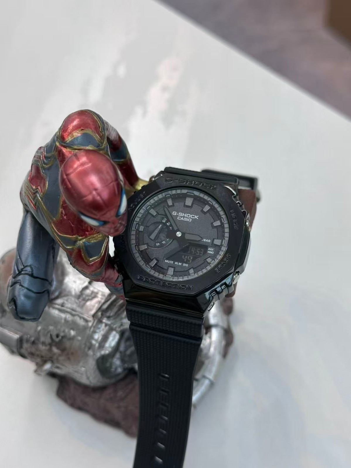 Casio GM2100 Watch Black Case Black Silicone Strap with Box