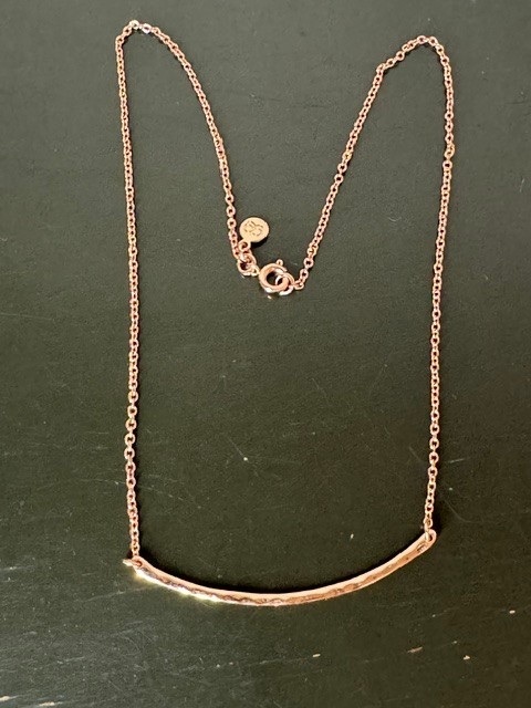 Gorjana Taner Bar Necklace Rose Gold Tone Jewelry 16 inches