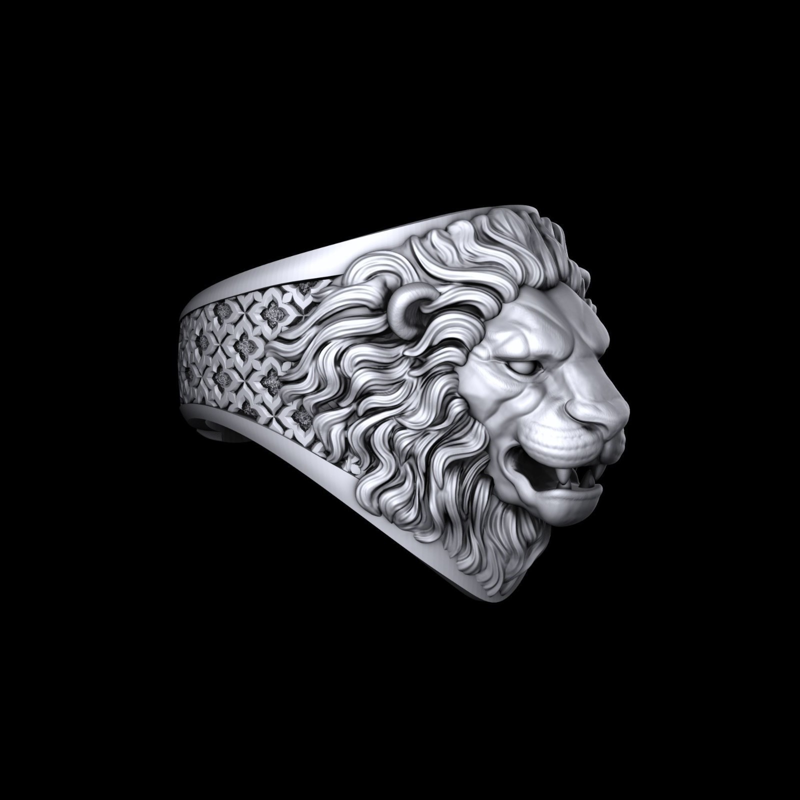 Oxidized Men’s King Of Jungle Ancient Lion 925 Sterling Silver Statement Rings