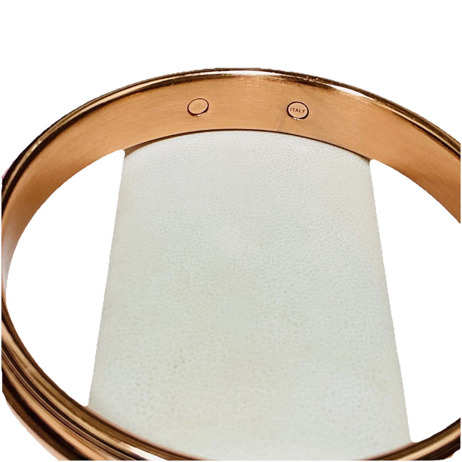 14K Rose Gold Resin Core Bangle Bracelet Vintage Milor Italy 18g Minimalist