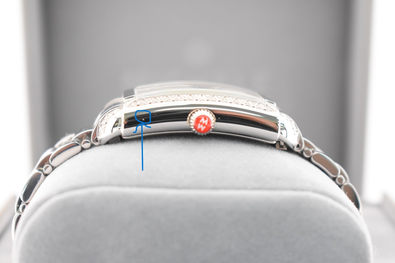New Michele Milou Park MWW15C000016 Sainless Steel Ladies Diamond Watch $1695.00