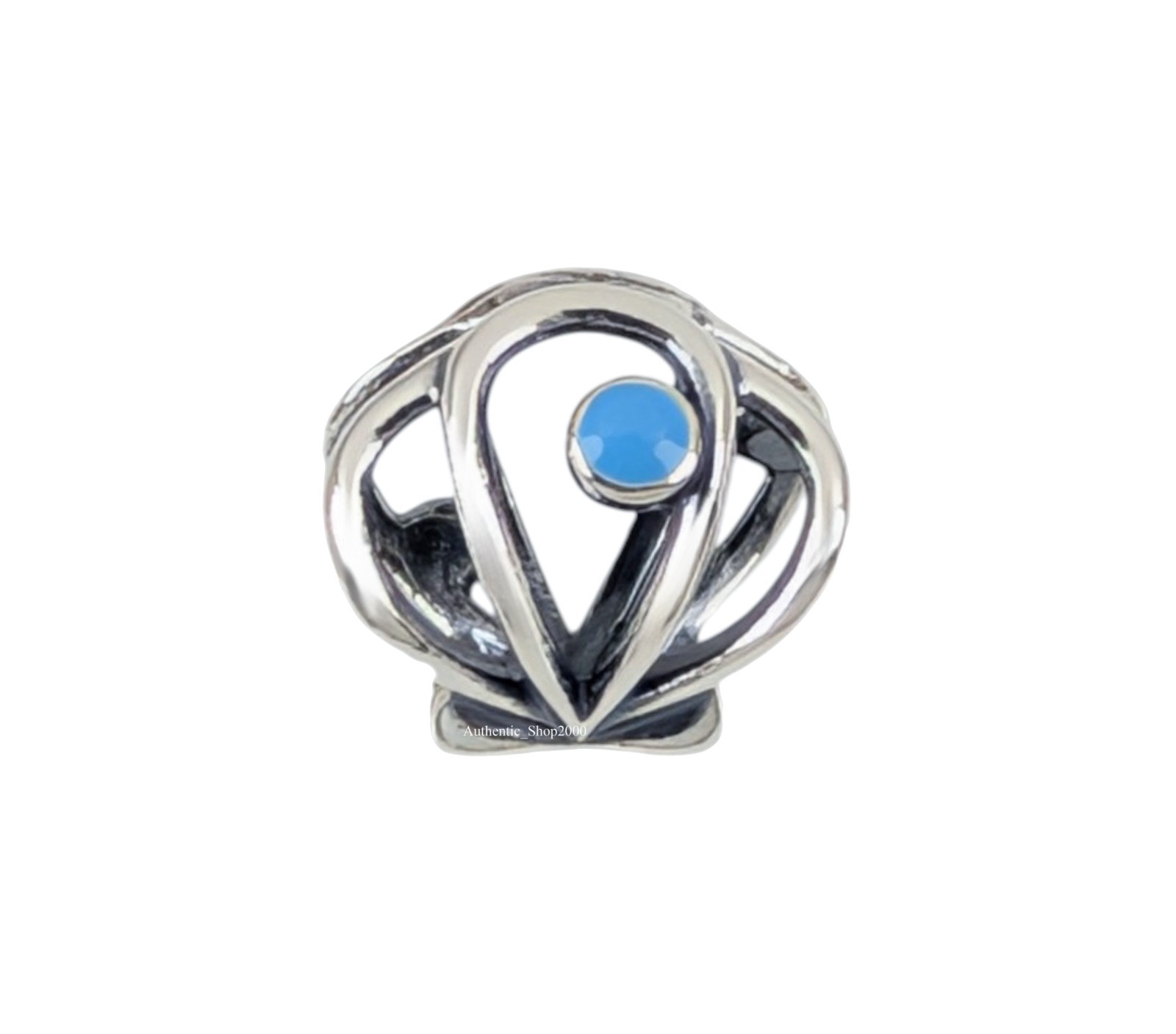 New 100% Authentic PANDORA 925 Ale Blue Sea Shell Openwork Charm 794695C01