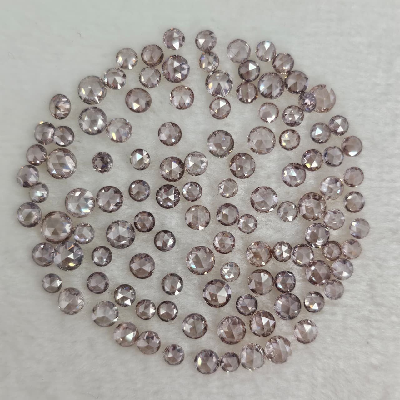 Natural Pinkish Brown Rose Cut Diamonds 1ct+ 2mm to 3mm Mix 18-22 pieces avg