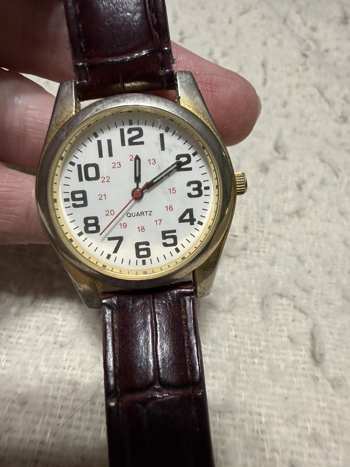 vintage Accutime Watch Corp men quartz watch 24-hour military dial idk if works