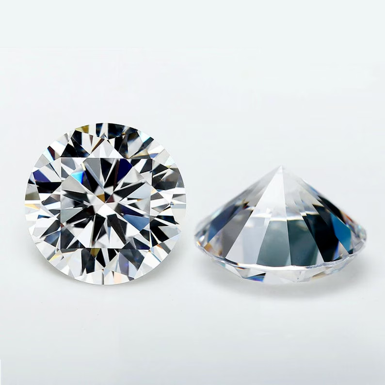1 CT Natural White Diamond 5 mm 2 Pcs Round Cut VVS1 D Grade Certified H15