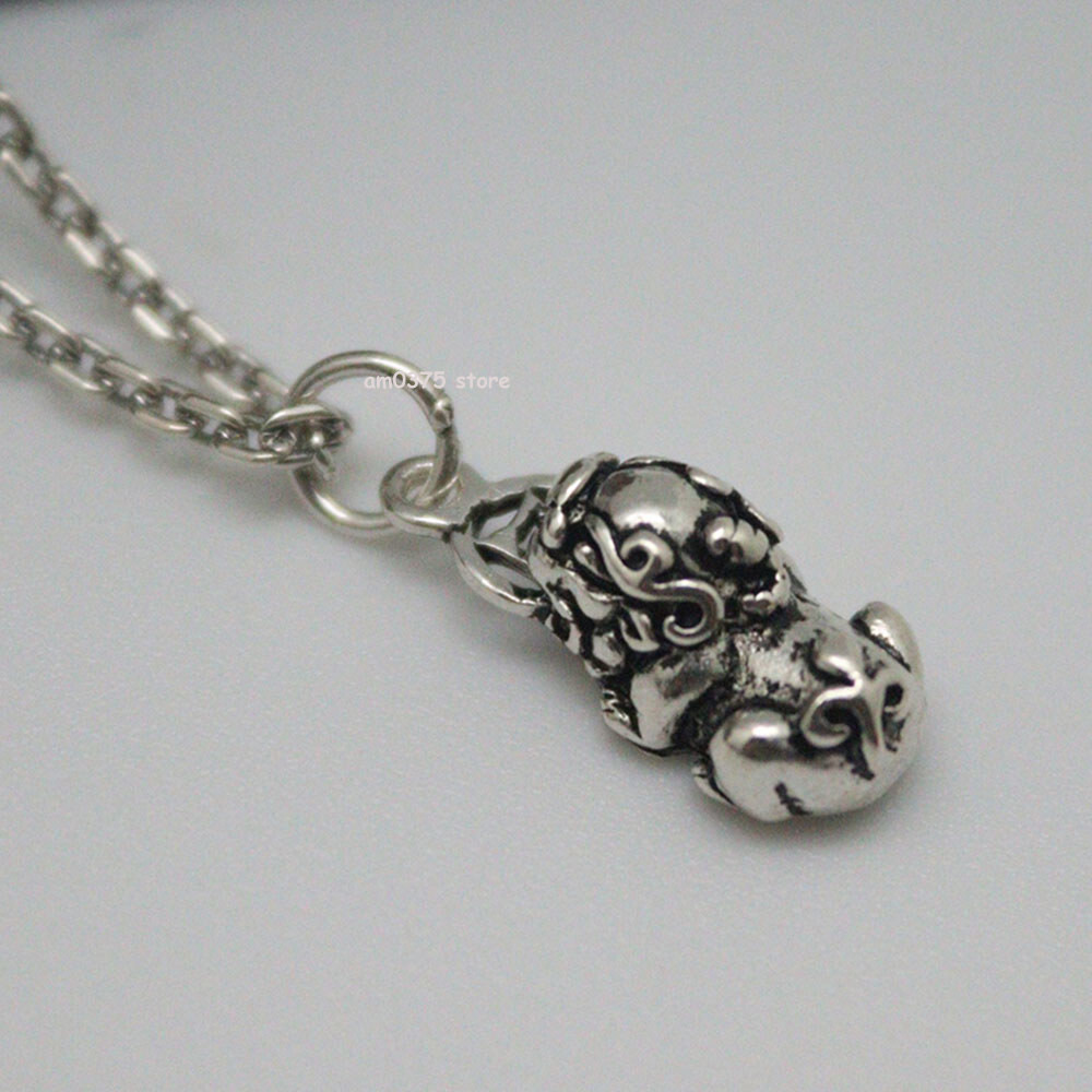 Real 925 Sterling Silver Women Men Lucky Charm Dragon Pixiu Pendant 22*9mm