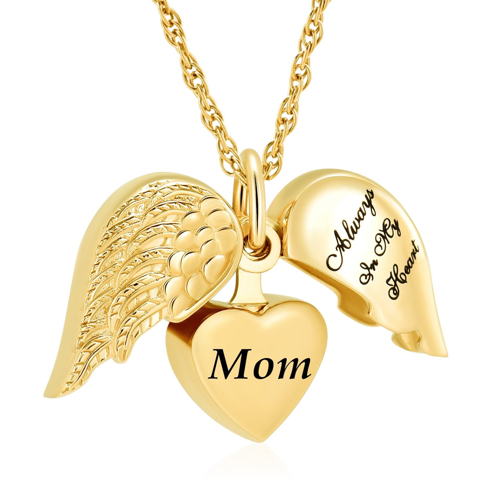 Cremation Jewelry Angel Wing Heart Urn Necklaces for Ashes Memorial Keepsake …