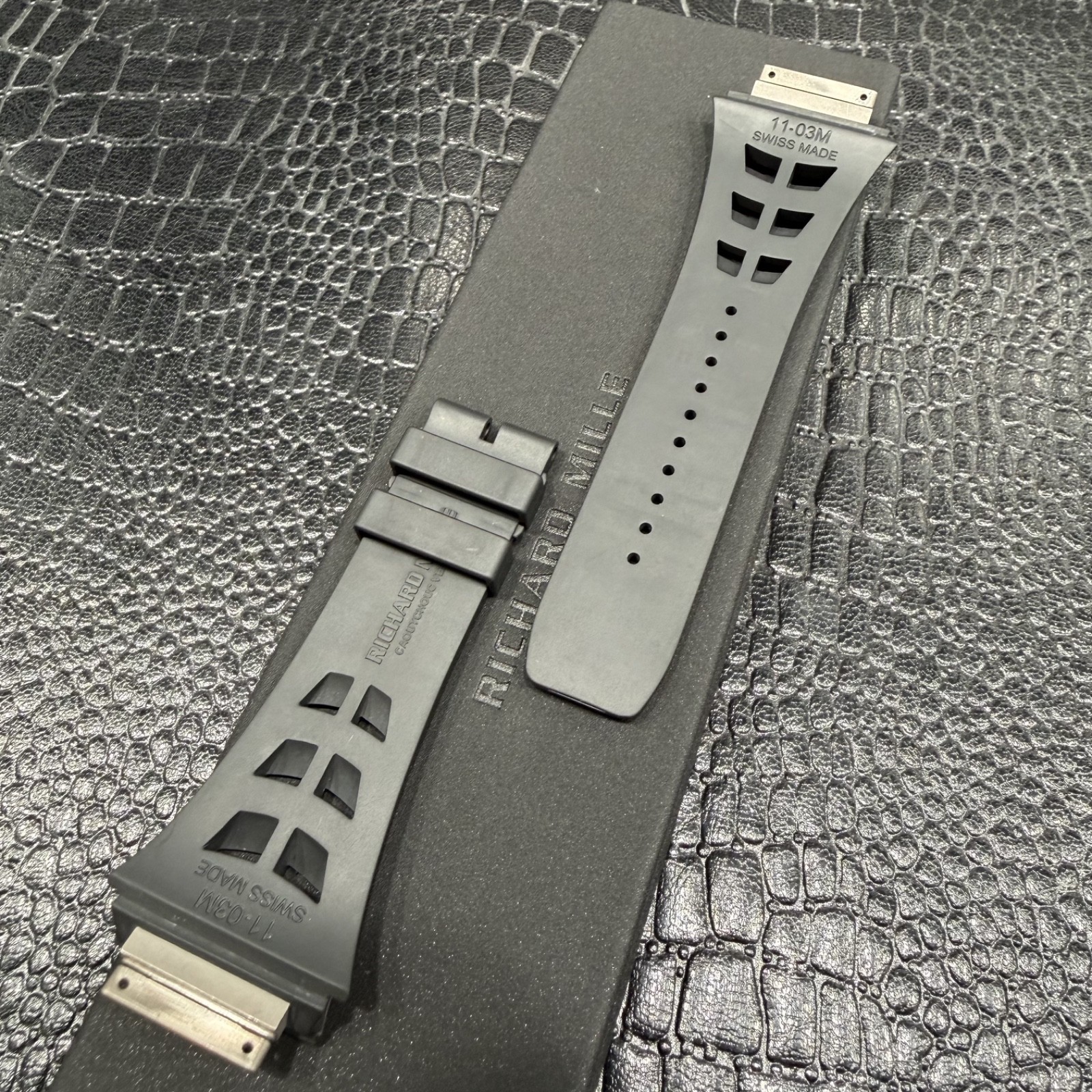 RM11-03 RICHARD MILLE BLACK RUBBER STRAP – 100% AUTHENTIC ORIGINAL & UNWORN