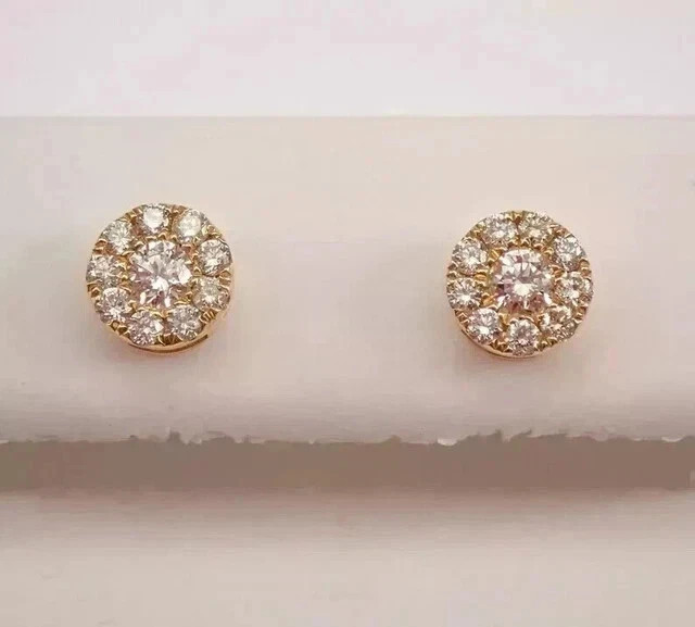 Men’s Engagement Stud Earrings Round Cut Simulated Siamond 925 Starling Silver