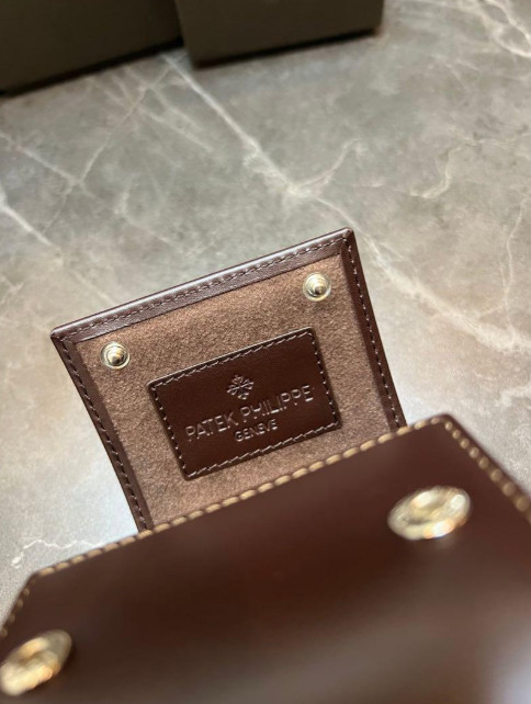 New 2025 Authentic Patek Philippe Dark Brown Travel Case – Watch Carry Box