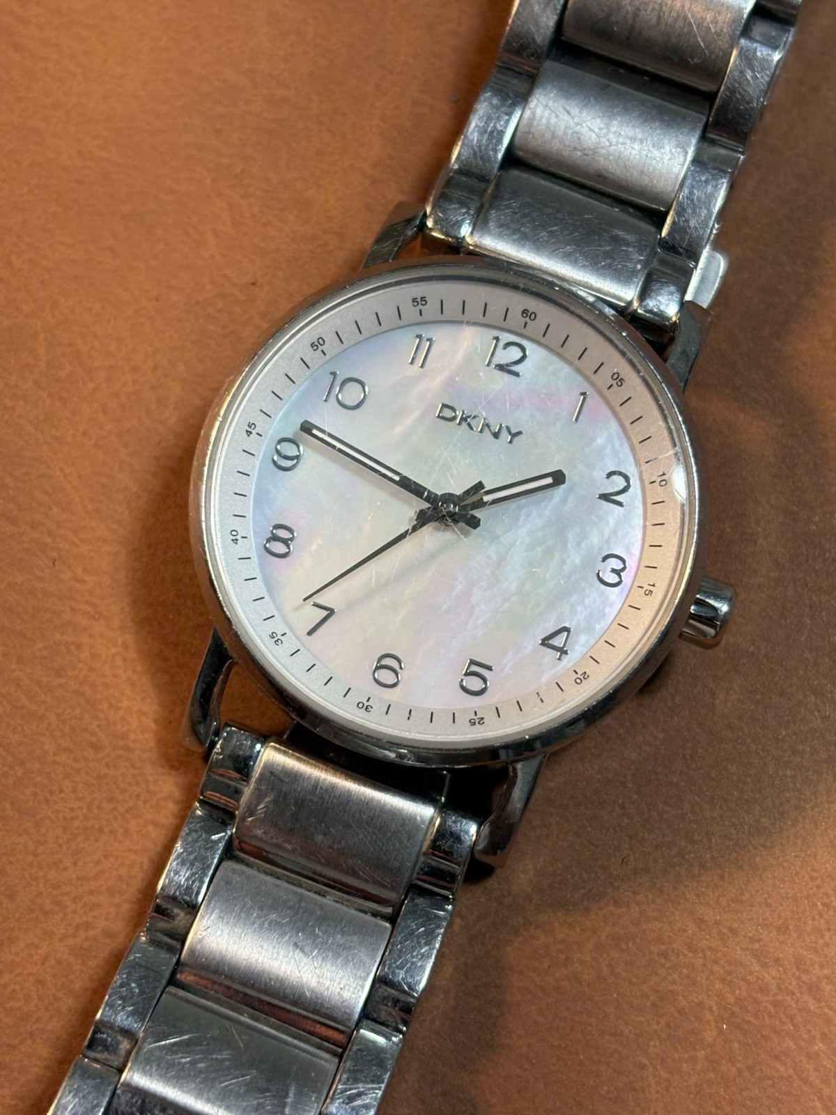 DKNY All Stainless Women Watch 5ATM MOP Dial Ladies NY-4751,Untested