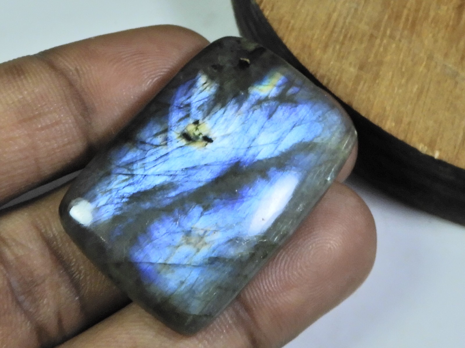27X40X07MM Natural Labradorite Multi Rectangular Cabochon Gemstone 85Cts. u651