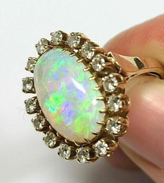 2.80Ct Oval Cut Genuine Fire Opal Halo Engagement Ring 14K Yellow Gold Plated