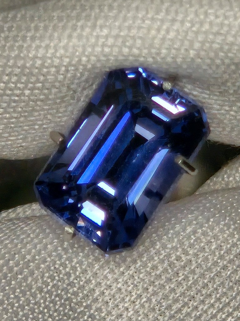 2.80ct Synthetic Blue Spinel Emerald Cut Cobalt Blue Lab-Created Loose Gem