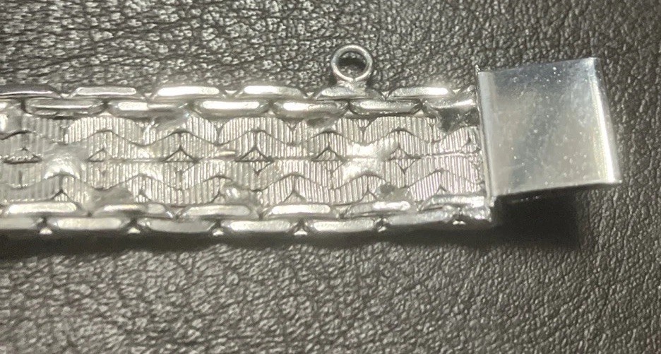 HSB Sterling Silver Bracelet 11.4mm Wide 28 Grams 7.5 Inches